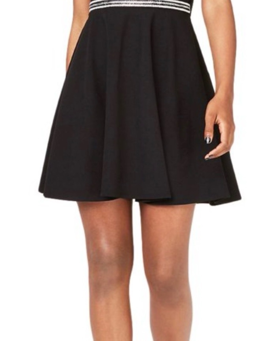 Embellished Waist Black Dress